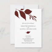 Bourgondische bruiloft uitnodiging met QR-code (Voorkant)