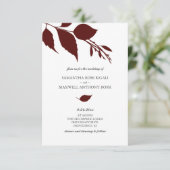 Bourgondische bruiloft uitnodiging met QR-code (Staand voorkant)