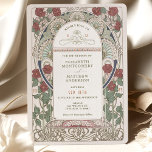 Bourgondische bruiloft uitnodigingen Art Nouveau M<br><div class="desc">Art Nouveau Vintage trouwuitnodigingen van Alphonse Mucha in een floreel, romantisch en grillig ontwerp. Victoriaans bloei vult klassieke art decofonts aan. Voer je aangepaste gegevens in en je bent klaar. Als u het ontwerp verder wilt wijzigen, klikt u op de blauwe knop "Aanpassen". Hartelijk dank voor uw aandacht voor mijn...</div>