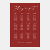 Bourgondische bruiloft Zitting Grafiek Acryl Teken Acryl Bord (Voorkant)