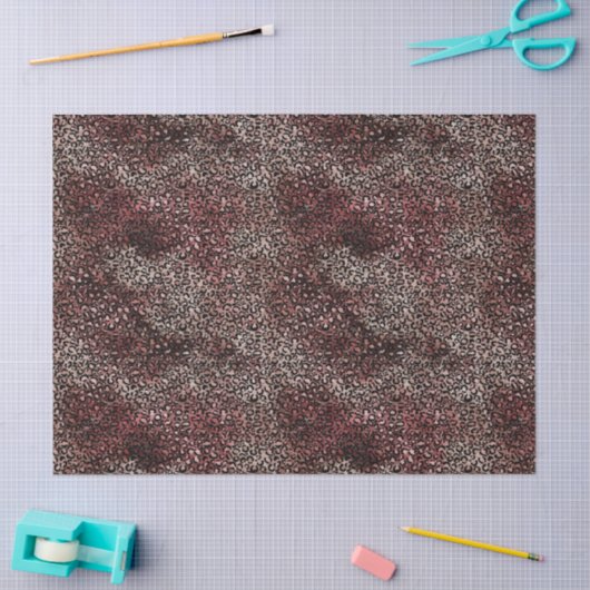 Bourgondische bruine luipaard print tissuepapier (Craft)