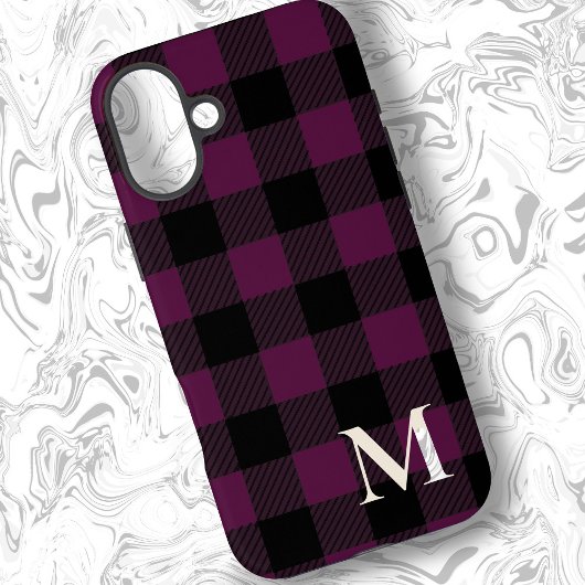 Bourgondische Buffalo Plaid-controle Case-Mate iPhone Case