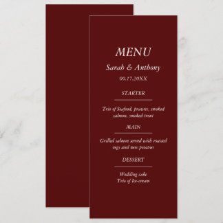 Bourgondische Casual Minimalistische Elegante Trou Menu