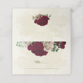 Bourgondische champagne bloemen botanische bruilof plaatskaartje (Buitenkant ongevouwen)