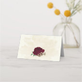 Bourgondische champagne bloemen botanische bruilof plaatskaartje (Achterkant)