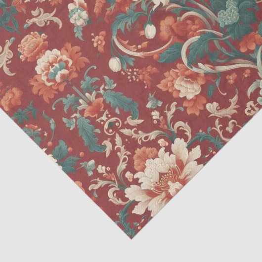 Bourgondische Chinoiserie Grandmillenial Toile Flo Tissuepapier (Detail)