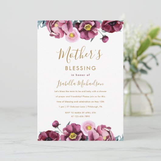  Bourgondische Christelijke Moeder's Zegen Partij Kaart (Staand voorkant)