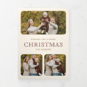 Bourgondische Coquette Bow Christmas Speelgoed Sto Drieluik Wenskaart (Cover)