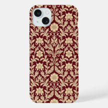 Bourgondische Crème Bloemendamask iPhone Hoesje