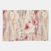 Bourgondische Crème Blush Bloemige Bruiloftsborrel Theedoek (Horizontaal)