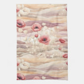 Bourgondische Crème Blush Bloemige Bruiloftsborrel Theedoek (Verticaal)