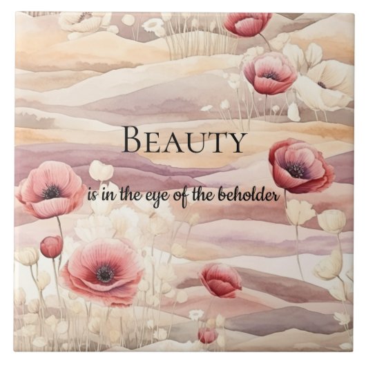 Bourgondische Crème Blush Bloemrijke Bruiloft Tegeltje (Voorkant)