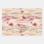 Bourgondische Crème Blush Bloemrijke Bruiloftsborr Inpakpapier Vel (Voorkant)