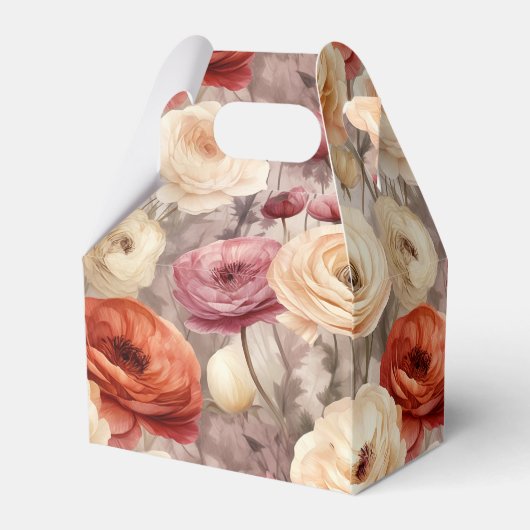 Bourgondische Crème Lente Bloemen Bruiloft Bedankdoosjes (Achterkant)