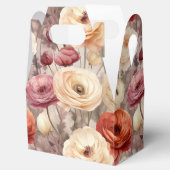 Bourgondische Crème Lente Bloemen Bruiloft Bedankdoosjes (Geopend)