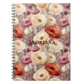 Bourgondische Crème Lente Bloemen   Notitieboek (Voorkant)