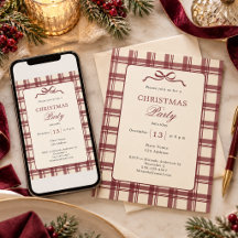 Bourgondische Crème Tartan Plaid Strik Kerstfeest
