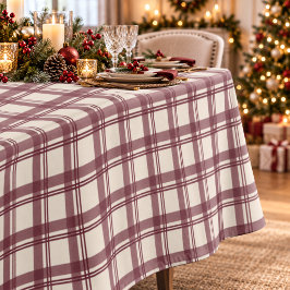 Bourgondische Crème Tartan Plaid Tafelkleed