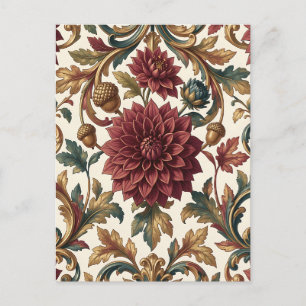 Bourgondische Dahlia Gouden Eikel Barokke Bloem Briefkaart