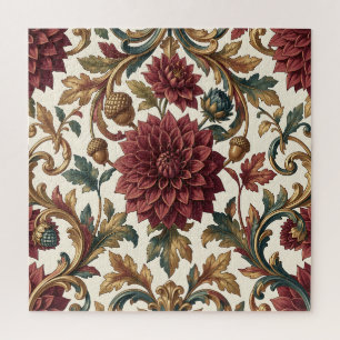Bourgondische Dahlia Gouden Eikel Barokke Bloem Legpuzzel