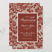 Bourgondische damast jubileum uitnodiging (Voorkant / Achterkant)