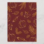 Bourgondische dankbare pompoenen & bladeren Thanks Menu (Achterkant)