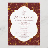 Bourgondische dankbare pompoenen & bladeren Thanks Menu (Voorkant)