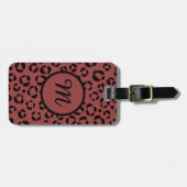 Bourgondische dierenprint (gepersonaliseerd) bagagelabel (Voorkant horizontaal)