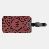 Bourgondische dierenprint (gepersonaliseerd) bagagelabel (Achterkant horizontaal)