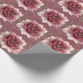 Bourgondische droom bloem cadeaupapier (Hoek)