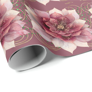 Bourgondische droom bloem cadeaupapier