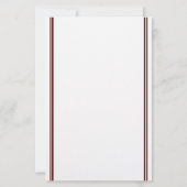Bourgondische dubbele lijnen monogram & naam briefpapier (Achterkant)