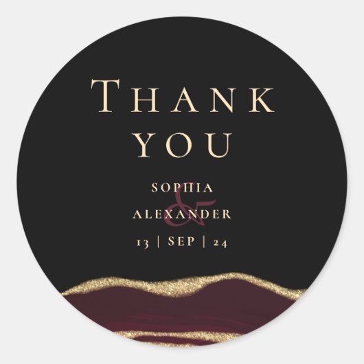 Bourgondische edelsteen ronde sticker (Voorkant)