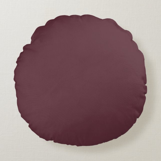 Bourgondische effen kleur rond kussen (Voorkant)
