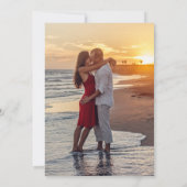 Bourgondische elegant met gouden aangepaste foto-h save the date (Achterkant)