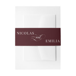 Bourgondische Elegante Calligrafie Bruiloft Uitnodigingen Wikkel