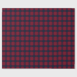 Bourgondische en blauwe geruite kerstverpakkings p cadeaupapier