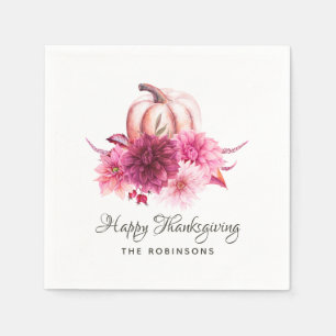 Bourgondische en Blush Bloemige Thanksgiving Feest Servet