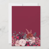 Bourgondische en blush bloemige trouwkaart save the date (Achterkant)