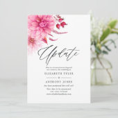 Bourgondische en Blush herfst herfst bruiloft upda Kaart (Staand voorkant)