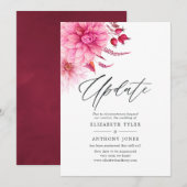 Bourgondische en Blush herfst herfst bruiloft upda Kaart (Voorkant / Achterkant)