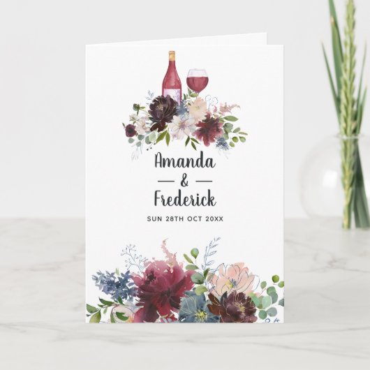 Bourgondische en Blush Wijn Thematische Bloemen Programma (Voorkant)