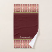  Bourgondische en gouden geometrische patronen Bad Handdoek (Handdoek)