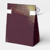 Bourgondische En Gouden Glitter Bruiloft Bedankdoosjes (Achterkant)