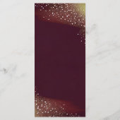 Bourgondische En Gouden Glitter Bruiloft Menu (Achterkant)