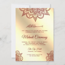 Bourgondische en gouden islamitische moslim Mehndi