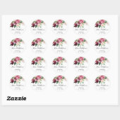 Bourgondische en Roze Bloemen Envelope Zegel / Fav (Vel)
