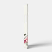 Bourgondische en roze rozen op geel monogram Case-Mate iPhone case (Achterkant / Rechts)