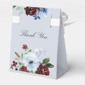 Bourgondische en stoffige blauwe bloemenbruiloft g bedankdoosjes (Achterkant)