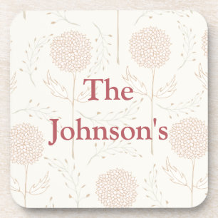 Bourgondische en witte bloemen bier onderzetter